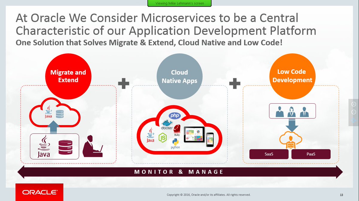 soacommunity's tweet image. Microservices to be a Central Characteristic of our Application Development Platform @mike_lehmann #soaCommunity #WebLogicCommunity