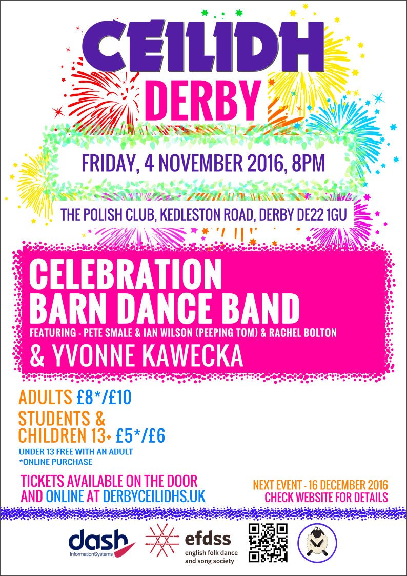 Just over a week until our next ceilidh in Derby! Come &amp; join in the fun! Pls RT <a href="/CeilidhHunter/">CeilidhHunter</a> #events #folk #dance goo.gl/nO9KKt