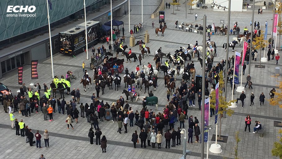 VisitLiverpool's tweet photo. its the #liverpoolride! 🏇 This December, the @LiverpoolInt Horse Show brings world-class showjumping to@EchoArena https://t.co/2OmBKdU2Gc https://t.co/AswUv0xclC