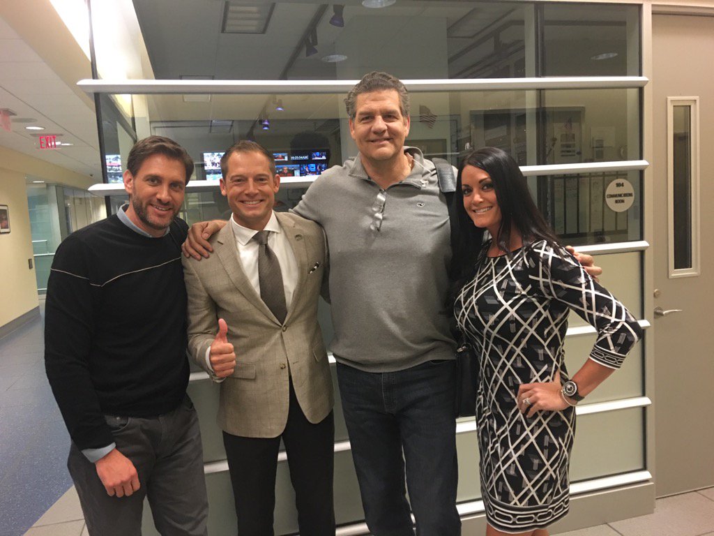 WMU_Football's tweet photo. Ran into @MikeAndMike. ELITE guys https://t.co/OxyRGxRHKF