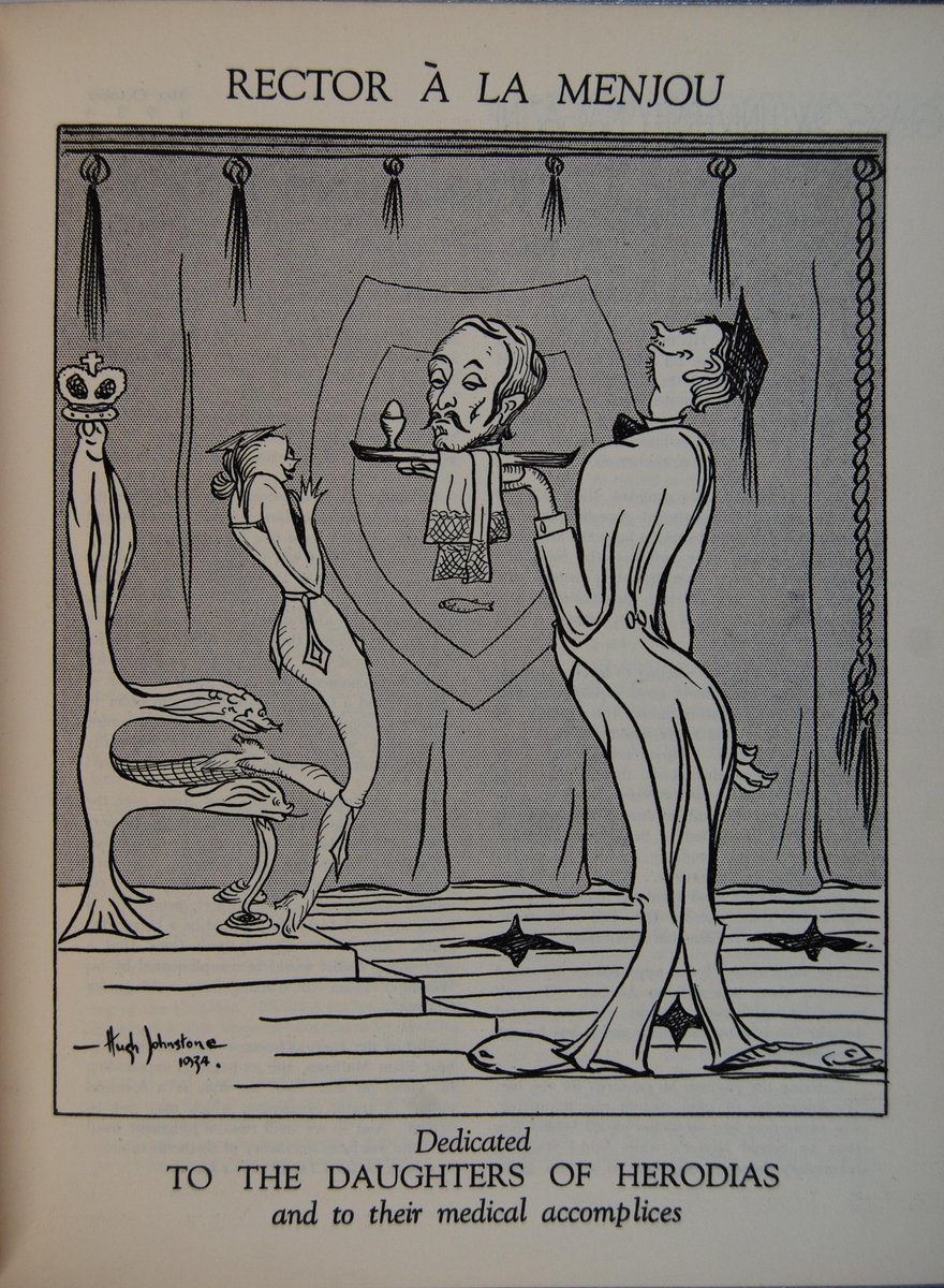 UofGlasgowASC's tweet photo. This cartoon from 1934 shows what #SpookyStudents have done to Rector Iain Colquhoun! #PageFrights https://t.co/r0AzJRXM19 https://t.co/iRUAZ71jXE