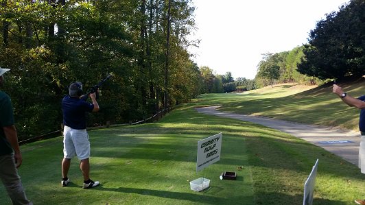TriCoreNow's tweet image. #TriCore&apos;s @Pete_Castello and OC shooting golf balls through an AR-15@ #TeeItUp2016 at @TheGCOG yesterday. @TriCoreNow was a proud sponsor!