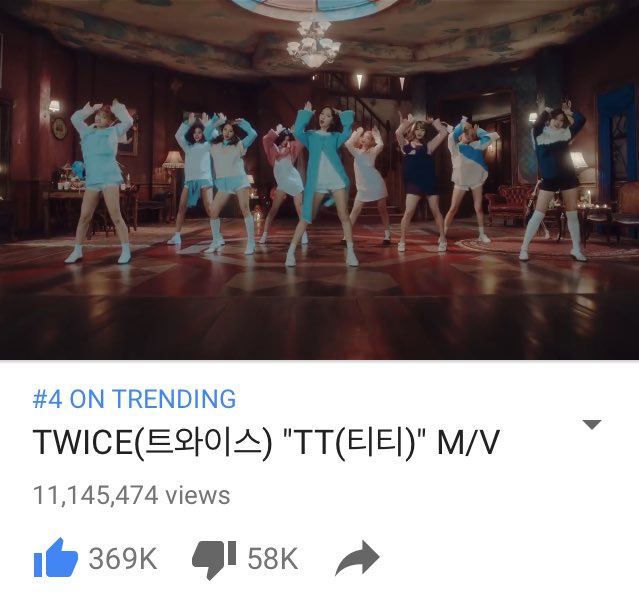 ONCE_GLOBAL's tweet photo. [MV] ONCEs, We will end Day 2 with 11.1 Million Views for TT MV! We hit our original target of 10 Million, because of your hardwork ONCEs! https://t.co/XOVSSJku99