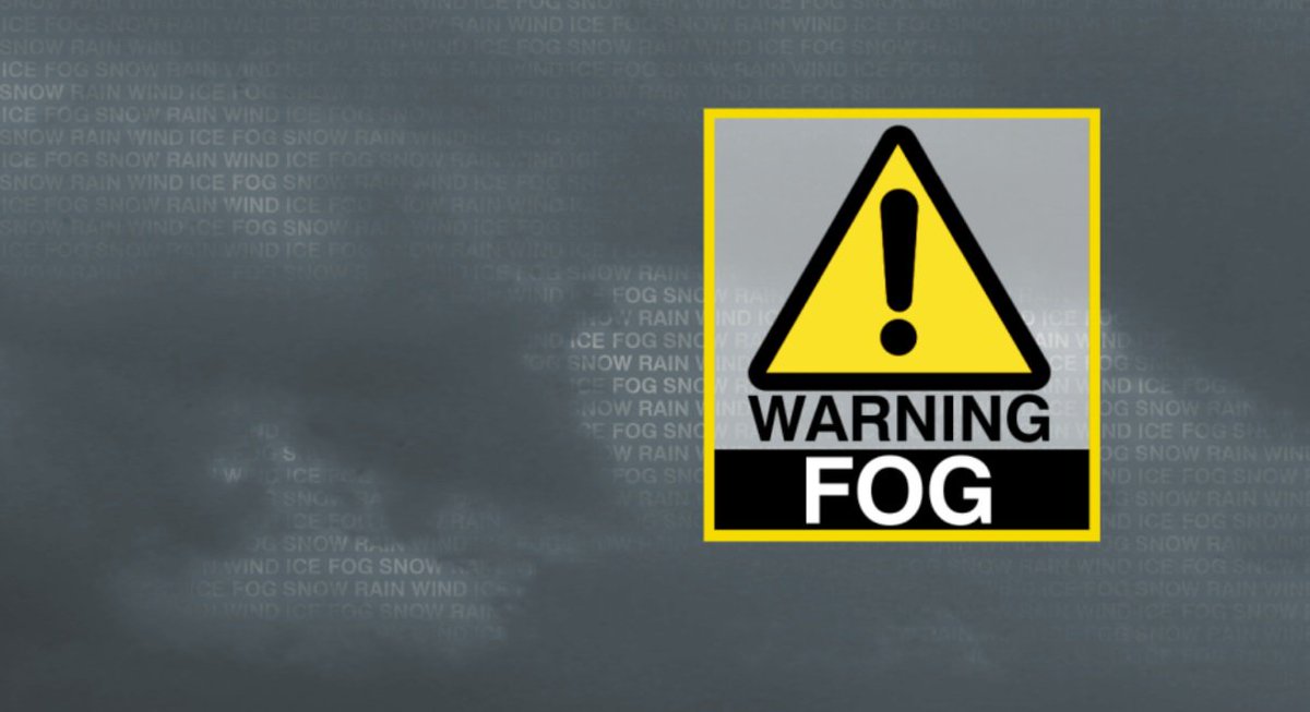 Weather warning issued for dense fog across parts of S Eng, valid til