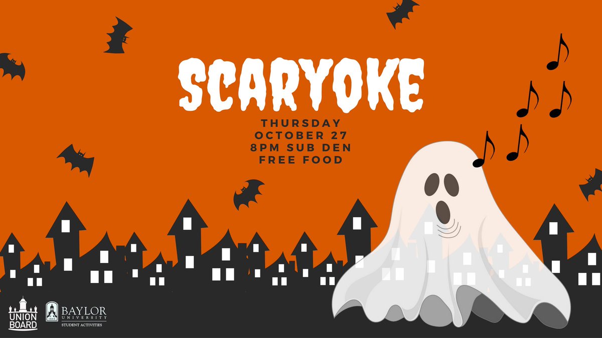 Come one, come all this Thursday, October 27 to Scaryoke in the SUB Den from 8pm-10pm to enjoy good music and FREE FOOD!!!