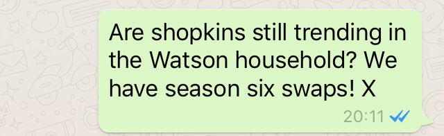 BenFryer's tweet image. Genuine messages I've sent to my partner in crime @sonwatson tonight - what I have become! #tradenegotiation #thethingsdadsdo #shopkins