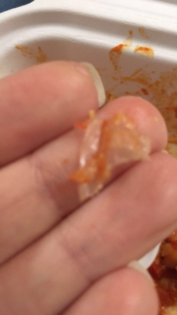 weatherislove's tweet photo. @ISUdining not only did I barely get any food, but there was seriously a piece of plastic/ tape in it... https://t.co/hQfYaURV1l