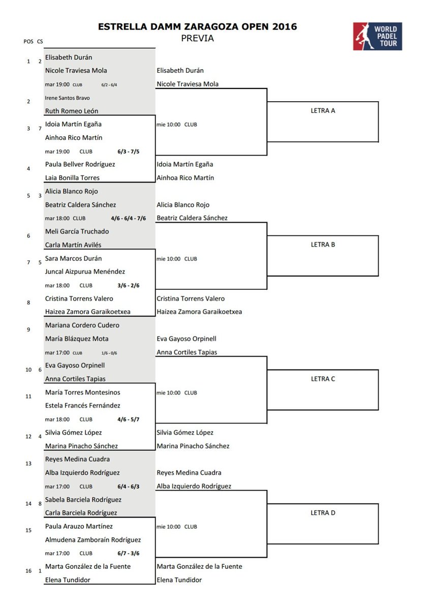 Mañana a partir de las 10h se decide la previa del #WPTZaragozaOpen 🏆🎾 en <a href="/Padelzaragoza/">Pádel Zaragoza</a> !!