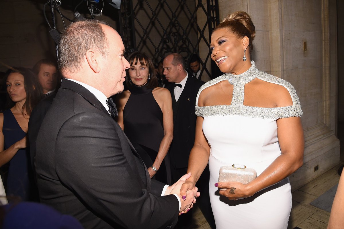 PrincessGraceUS's tweet photo. Celebrating the Princess Grace Awards!  His Serene Highness Prince Albert of Monaco with honoree @IAMQUEENLATIFAH  https://t.co/OQxLRVT4aE https://t.co/MAuSjLEMBS