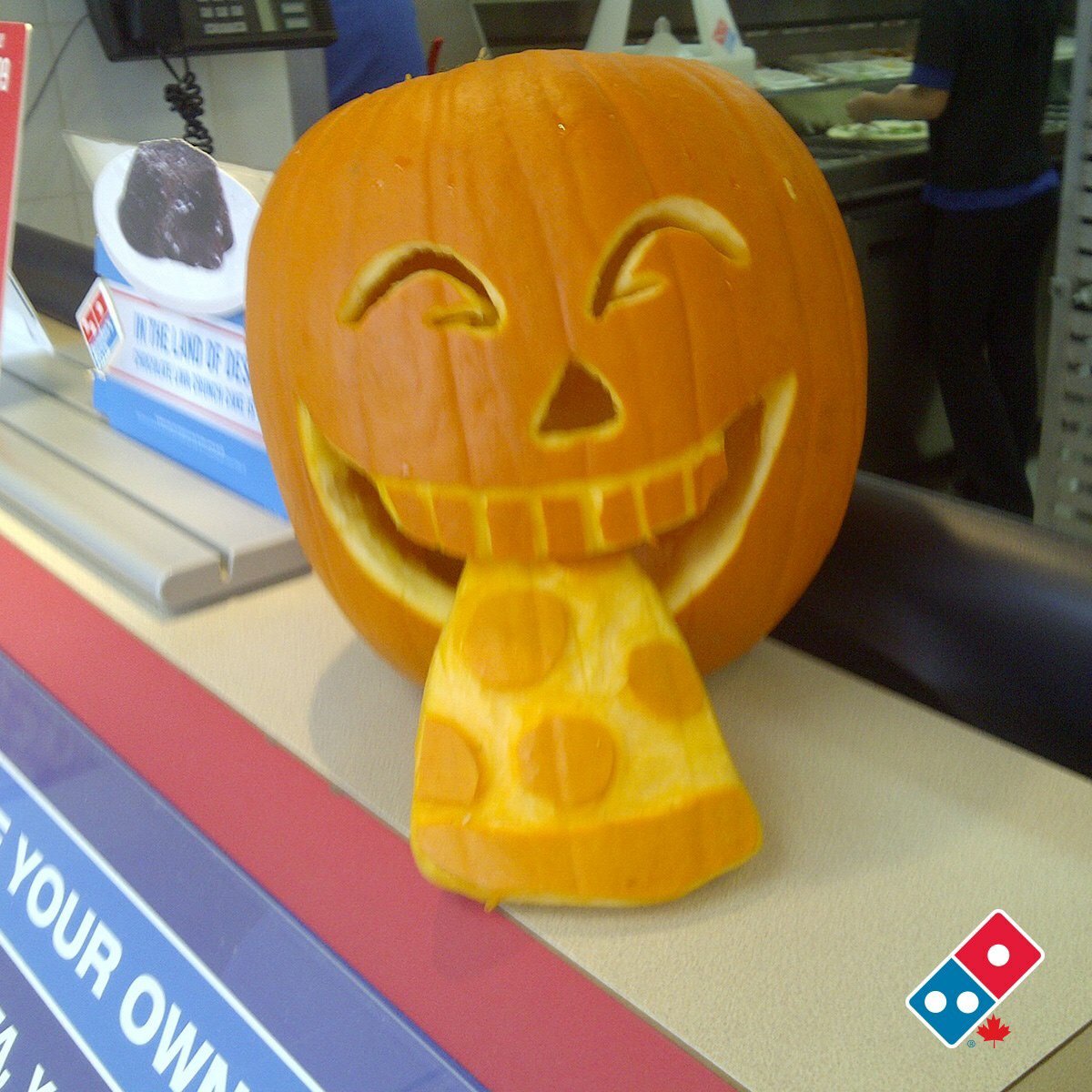 Has anyone carved their pumpkin yet? Post a picture of your pumpkin &amp; the one with the most likes by the 31st will get a Free Large Pizza.