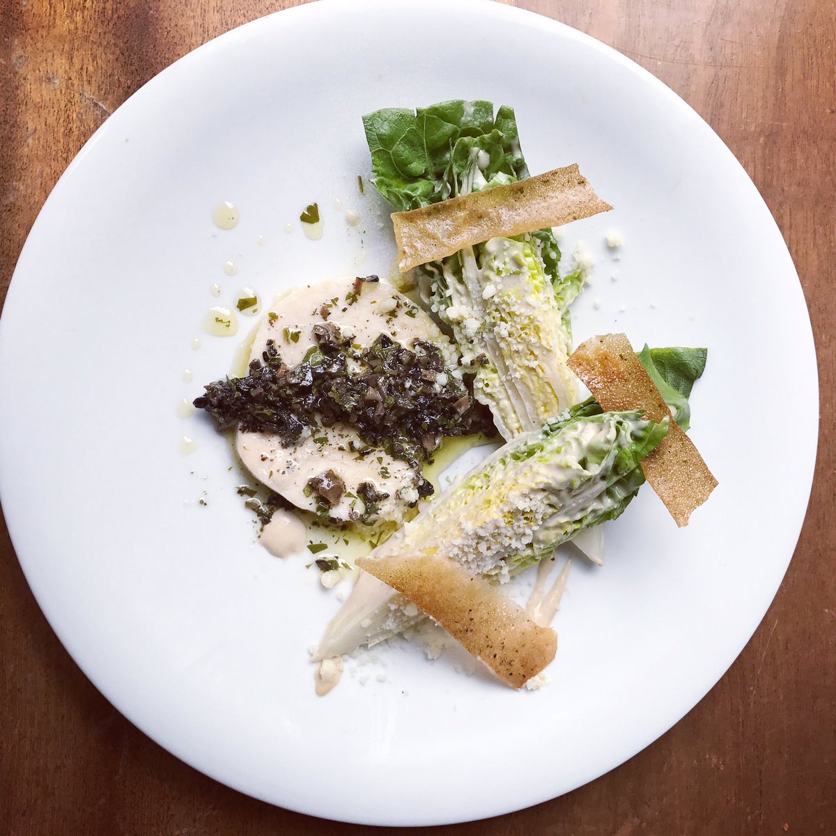 sbragaphilly's tweet photo. Off our anniversary menu, running through November 5th! Baby gem lettuce, chicken galantine, black truffles, locatelli #sbragasfivecandles https://t.co/eLYklo3GJK