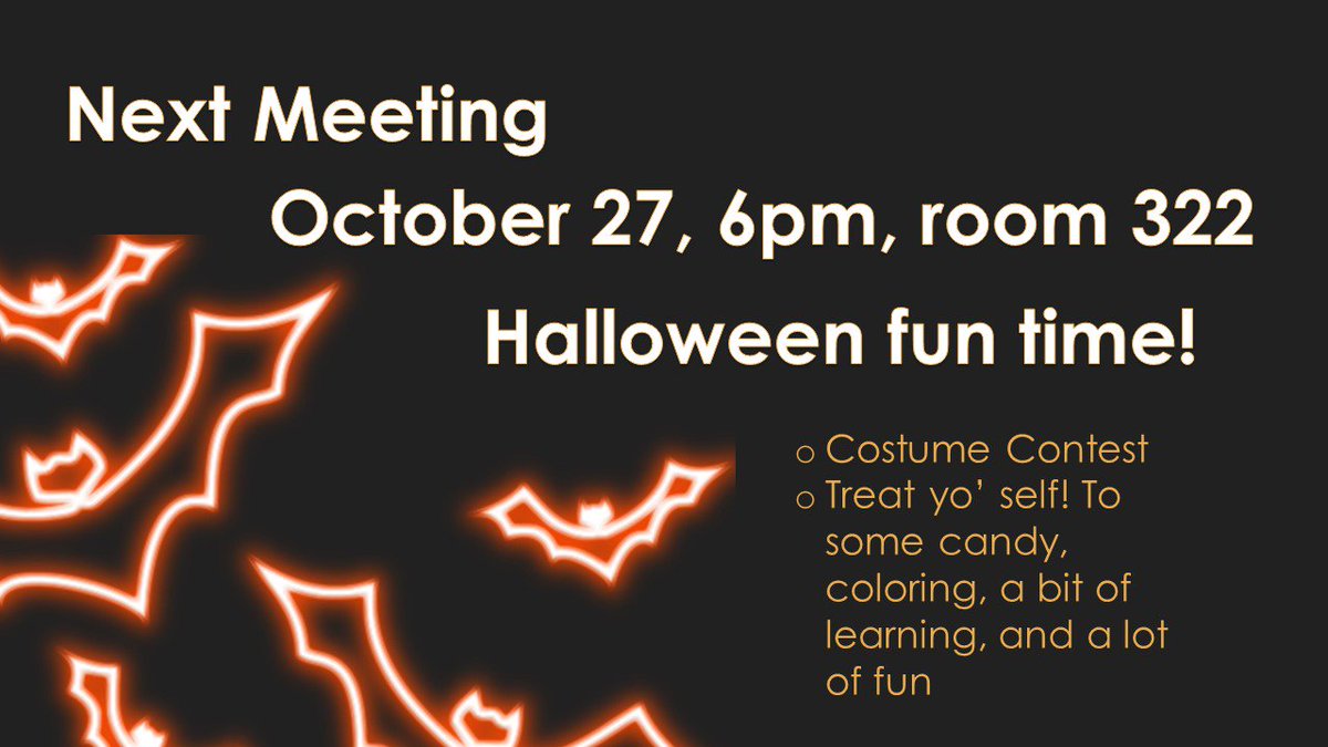 SHSU_PVS's tweet photo. Next meeting is this Thursday! Wear your best costume and, if selected, you'll win best in show! https://t.co/Psnorj37if
