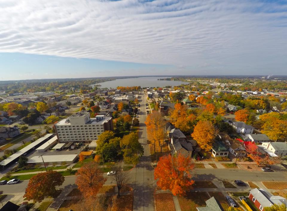What a view! Image via Downtown Cadillac Association #FallColor #NoMi #PureMichigan #CadillacMI