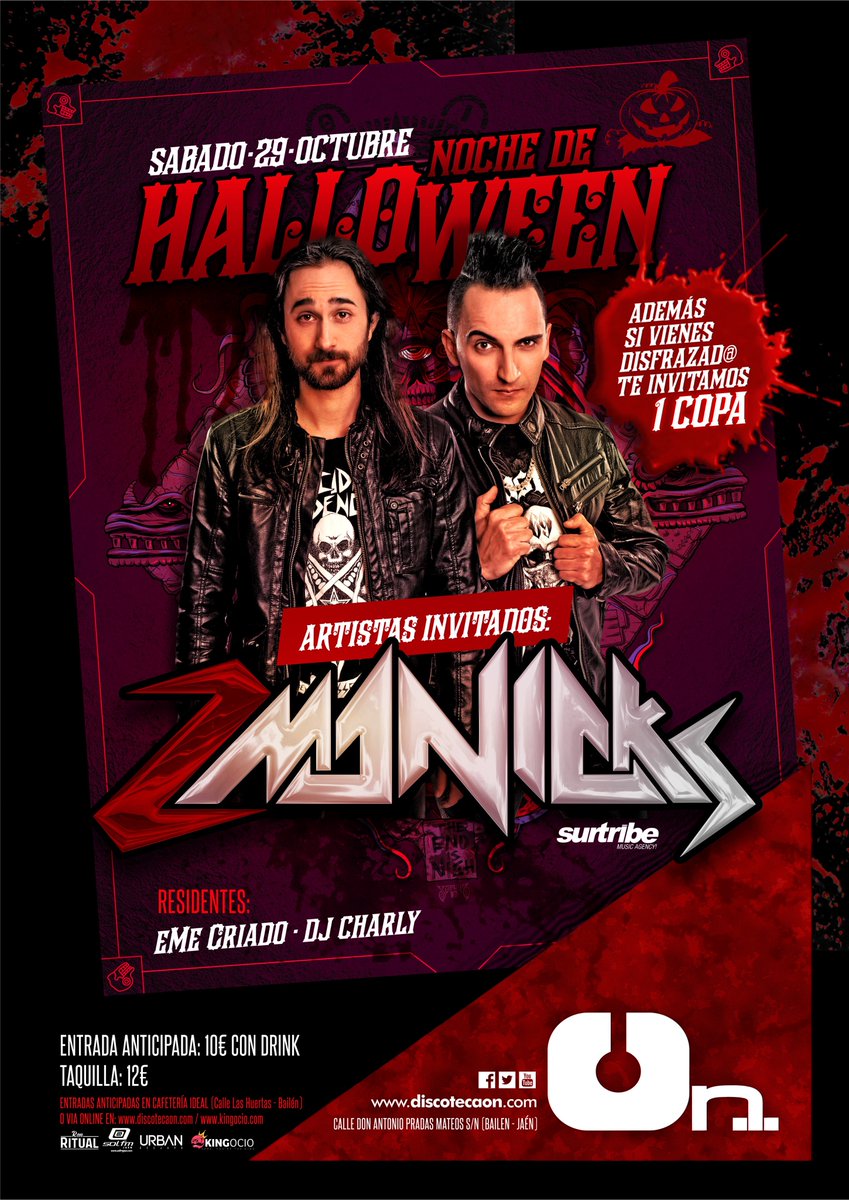 DiscotecaOn's tweet photo. Sorteamos 5 entradas para Halloween. Para participar síguenos y RT!! Viernes ganadores https://t.co/EHaPaZoIPn