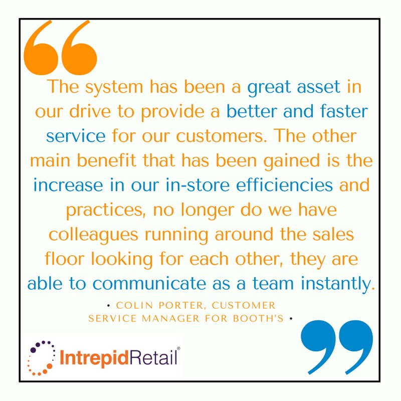 Intrepid_1993's tweet photo. Check out what @BoothsCountry #Customer Service Manager had to say about #QuailDigital #ImproveYourService #Intrepid https://t.co/uNM5yKwKxD