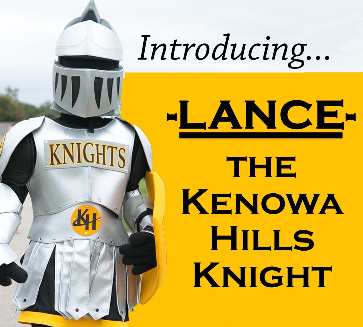 KenowaHills's tweet photo. Our Knight has a name - meet LANCE! The Knights of KHHS voted last week and chose LANCE! #goknights #lancetheKHknight https://t.co/knM5ZOVRi4