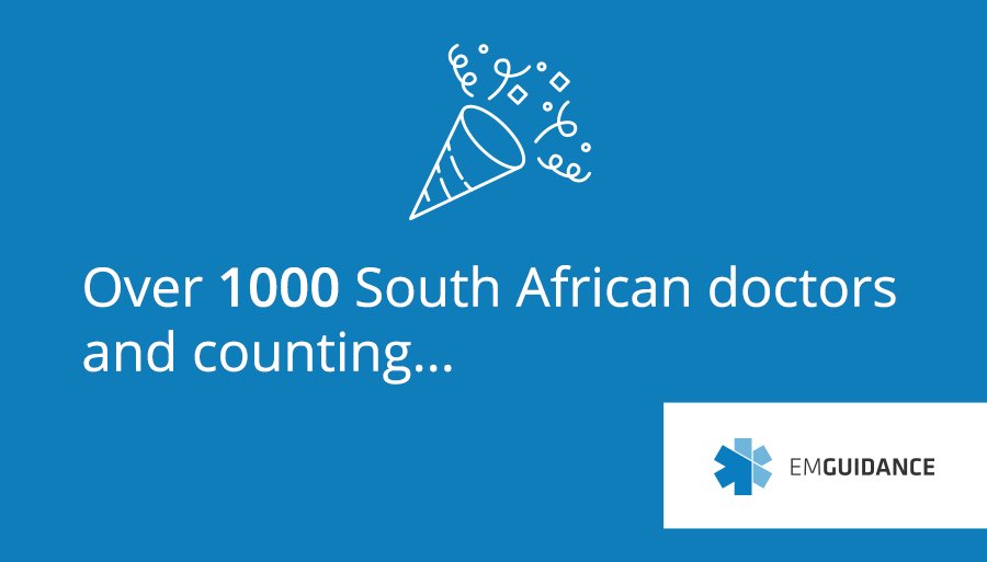 Over 1,000 SA doctors and counting! Thanks everyone for the support. Get app at emguidance.com