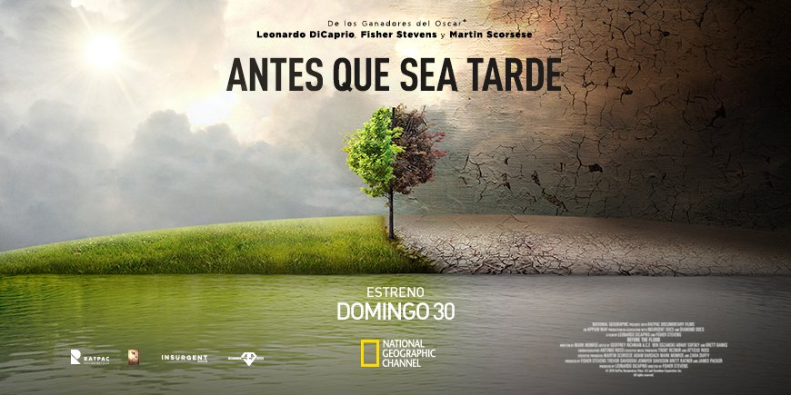 NatGeo_la's tweet photo. Nat Geo donará US$1 cada vez que utilices el hashtag #AntesQueSeaTarde. ¡Ponte en acción contra el cambio climático! https://t.co/wWIalMjX4F