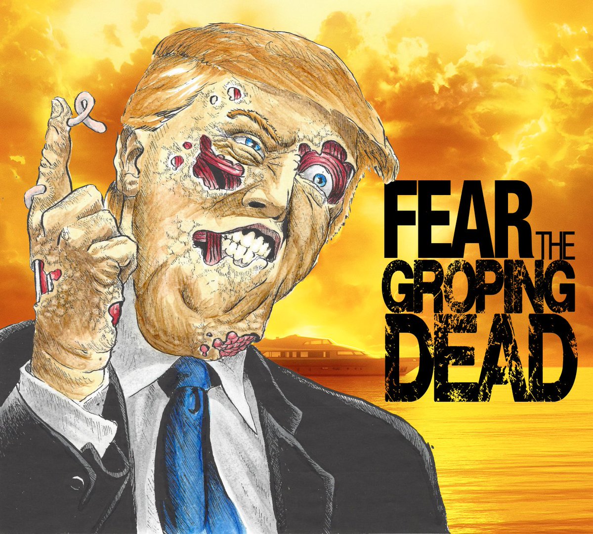 fofferengine's tweet photo. #RejectedTrumpTVshows Fear The Groping Dead #WalkingDead spinoff https://t.co/fUweCAcY2C