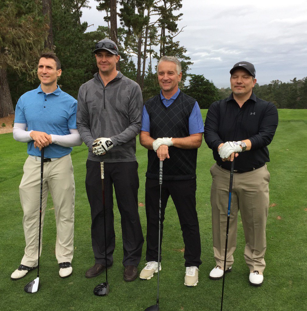 dougmcarter's tweet photo. @EQUIPLeaders board member Steve Miller &amp; golf partners at Spyglass. Expecting a great week at Pebble Beach #LO2016 https://t.co/ddwU89qc7n