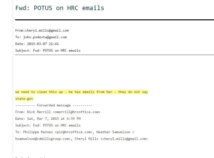 #PodestaEmails18 - Obama has Hillary Clinton e-mails without .gov extension
