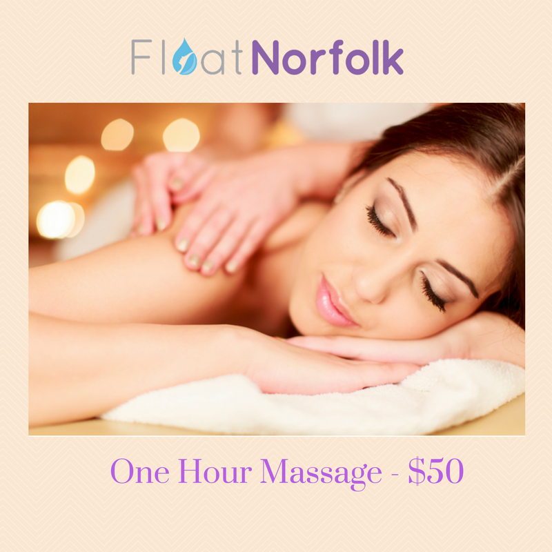 FloatNorfolk's tweet image. For  limited time @FloatNorfolk is offering all one hour massages for just $50 (reg. price $70) Click or call 757-452-3939.