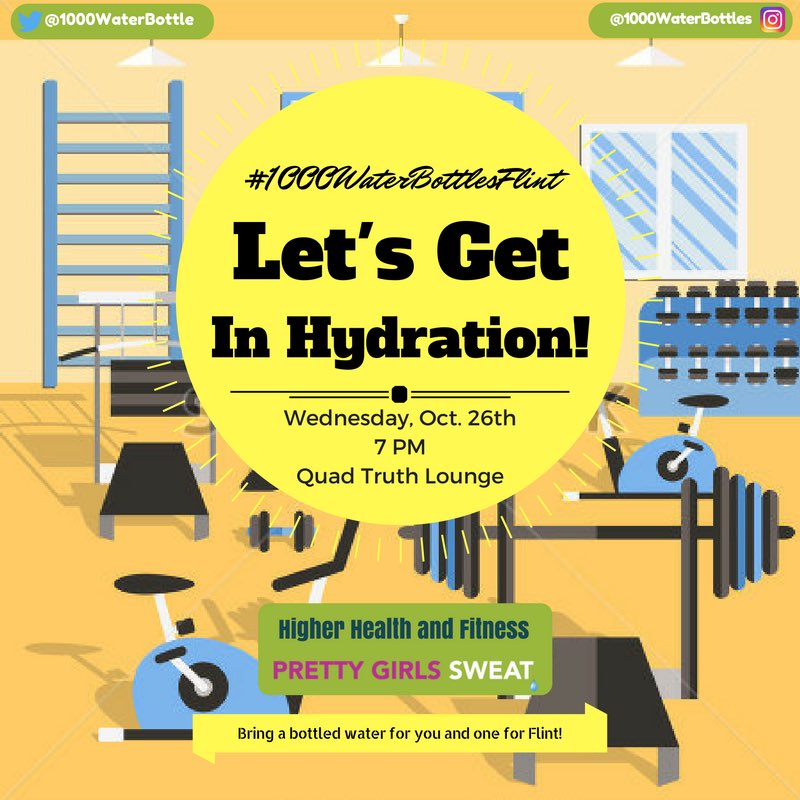 1000WaterBottle's tweet photo. Let's Get in Hydration! 
Join #1000WaterBottlesFlint, Higher Health and Fitness, and Pretty Girls Sweat for a Workout Fundraiser! https://t.co/Lj02SonYXH