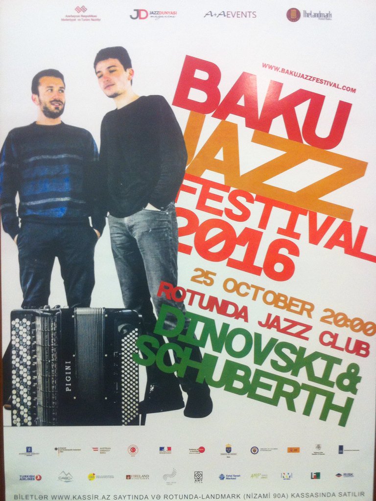 AxelWech's tweet photo. MKD/AUT accordion duet Dinovski&amp;Schuberth @ Baku Jazz Festival 2016! Great concert! https://t.co/Cpk2zrPcfP