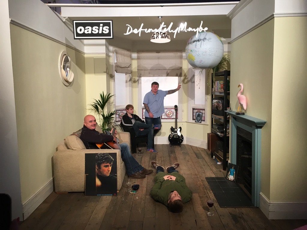 Everyone's been loving the Definitely Maybe set here today @OldGranadaMCR @hitmanhatton #oasisexhibition