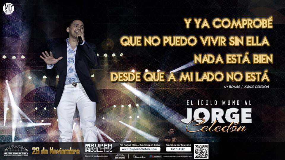 MonterreyMusic's tweet photo. Seguramente te sabes la letra de está canción, 26 de noviembre @Jorgitoceledon te espera en la @ArenaMtyOficial https://t.co/g7TXuvyGZP https://t.co/GObODzAAiM