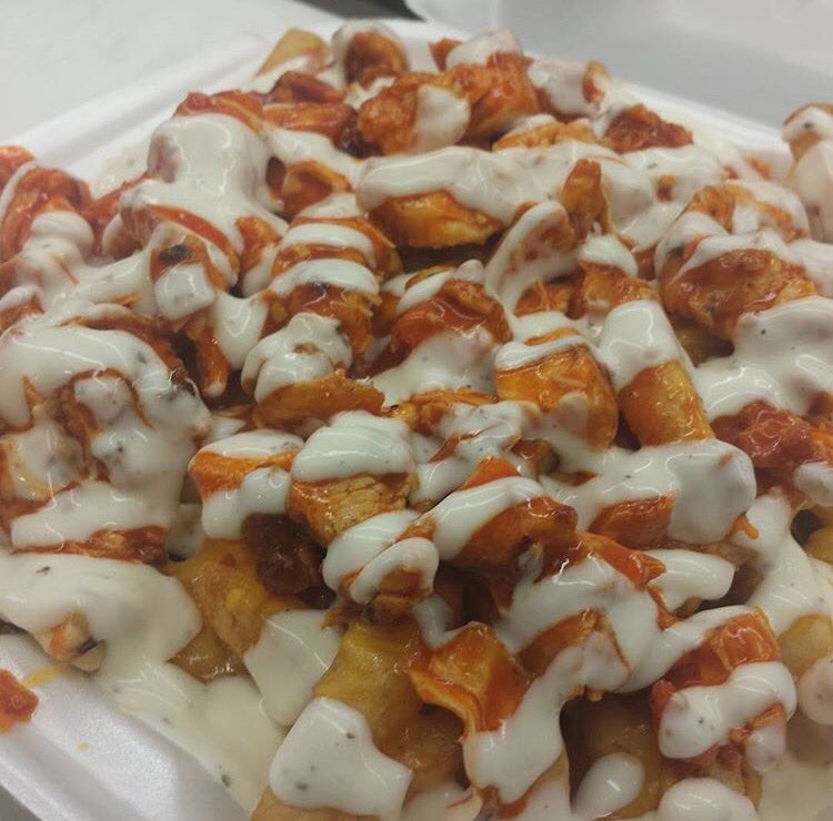 SBmenus's tweet photo. Dang, #IVDeliMart! Back at it again with the Tuesday deals! Get a FREE personal size Buffalo Chicken Cheese Fries w/ any specialty sandwich! https://t.co/ZJ0FwD3yth