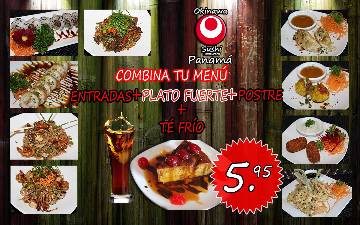 VEN Y PON A PRUEBA TU PALADAR CON NUESTROS MENÚS EJECUTIVOS ¡TU DECIDES LO QUE QUIERES COMER! #OKINAWA #SUSHI #RESTAURANT #PANAMA #SUSHIPTY