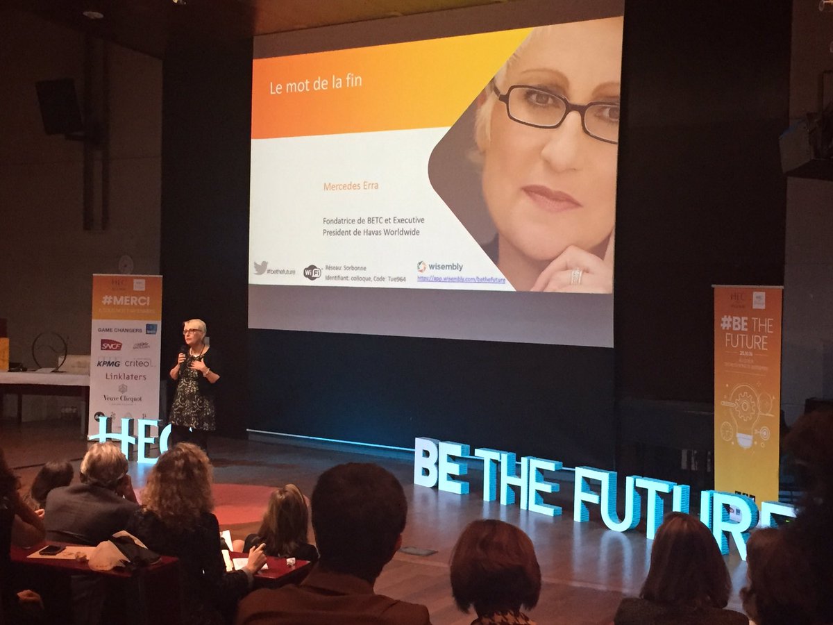 HECParis's tweet photo. "Ayez confiance en vous et luttez pour ramener le monde à une égalité" Le message engagé de Mercedes Erra aux femmes  #BeTheFuture #parité https://t.co/5wCB8QtvZE