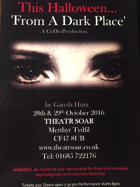 CoduProductions's tweet image. Tickets are flying out for 'From A Dark Place'! It's going to be a great Halloween weekend :) Call 01685 722176 
uk.patronbase.com/_Soar/Producti…