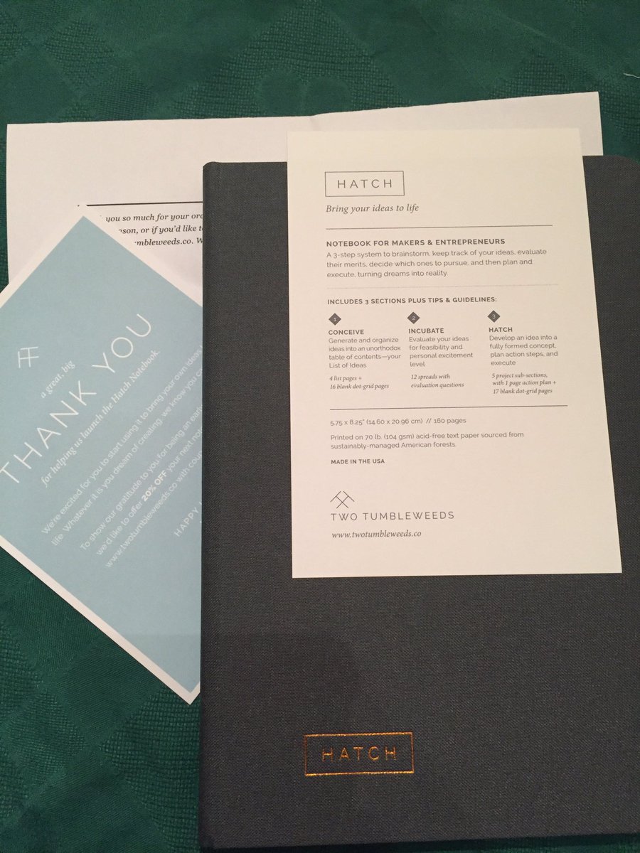 SantiagoRaT's tweet photo. Yessss it's here Thnx @TwoTumbleweeds #hatchnotebook it is even better as xpected @KickstarterTips Turn Ideas into Reallity https://t.co/hlykWrjn7S
