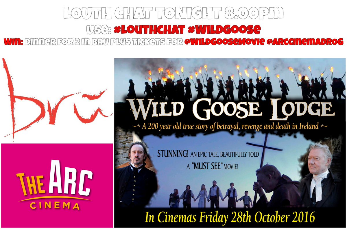 Our prize for tonight ... a chillout night out with dinner in <a href="/BruBarBistro/">Bru Bar Bistro</a> and <a href="/WildGooseMovie/">WildGooseLodge</a> at the <a href="/ArcCinemaDrog/">Arc Cinema Drogheda</a> #Louthchat #WildGoose