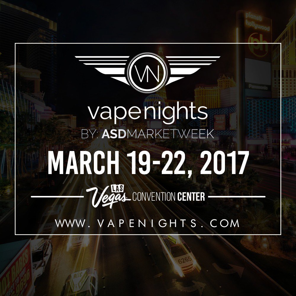 Vapenight's tweet photo. Be sure to mark your calendars as March 2017 will be the time to showcase the latest and greatest your business has to offer! https://t.co/eFBmpkitae