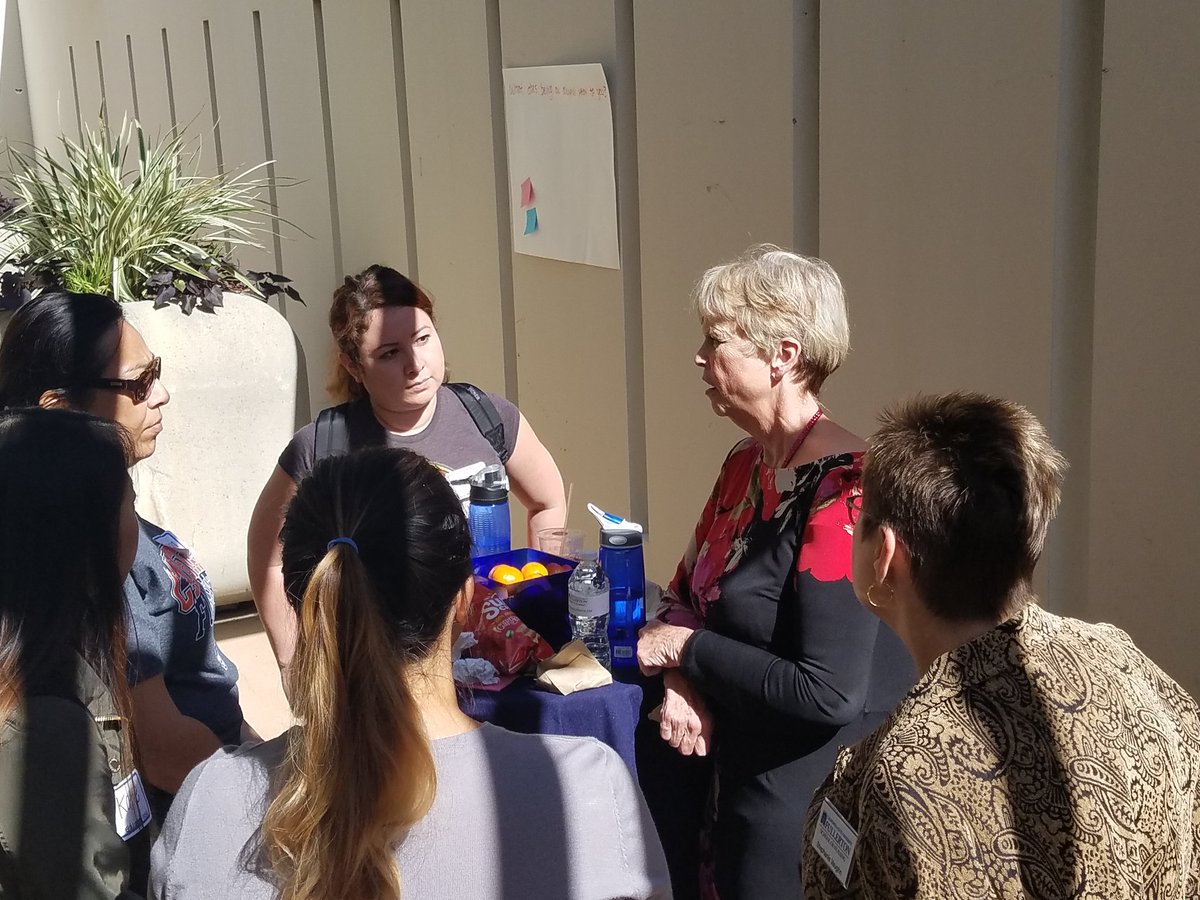 Dr. Weismuller talks abt the DNP program with nursing students who plan to reach higher, while Director Vaughn listens in. #DwtD