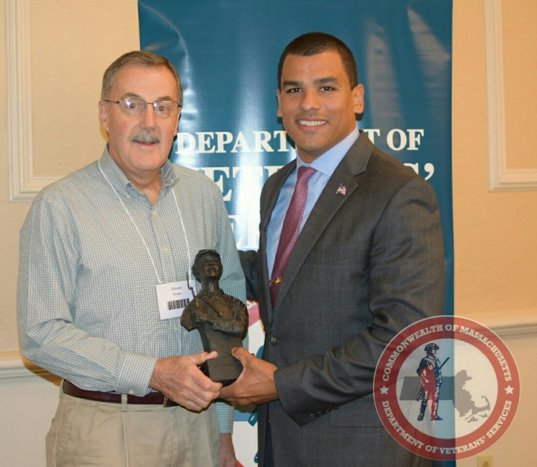 MassEOVS's tweet photo. Congratulations to VSO Ed Merrigan. Named District Services Officers of the Year for his service to Barnstable and Cape Cod District. (2of3) https://t.co/h9VLkOBE7H