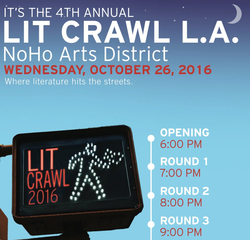 MayorOfLA's tweet photo. Love exploring L.A. &amp; books? We've got you covered. Check out the @LitCrawlLA this Wednesday Night in NoHo. https://t.co/sAL8L2sYTp https://t.co/IG26nBduf3