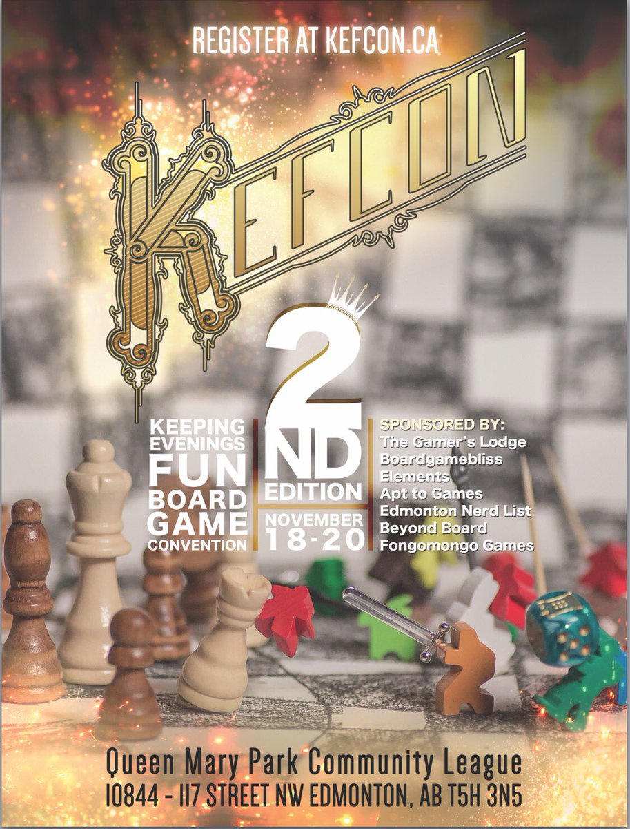 kefconvention's tweet photo. #kefcon is only 25 days away! If you're in #yeg and love #boardgames come join us for 3 days of gaming! Register at: https://t.co/cu8y5lJCNJ https://t.co/BvFosVBhr6