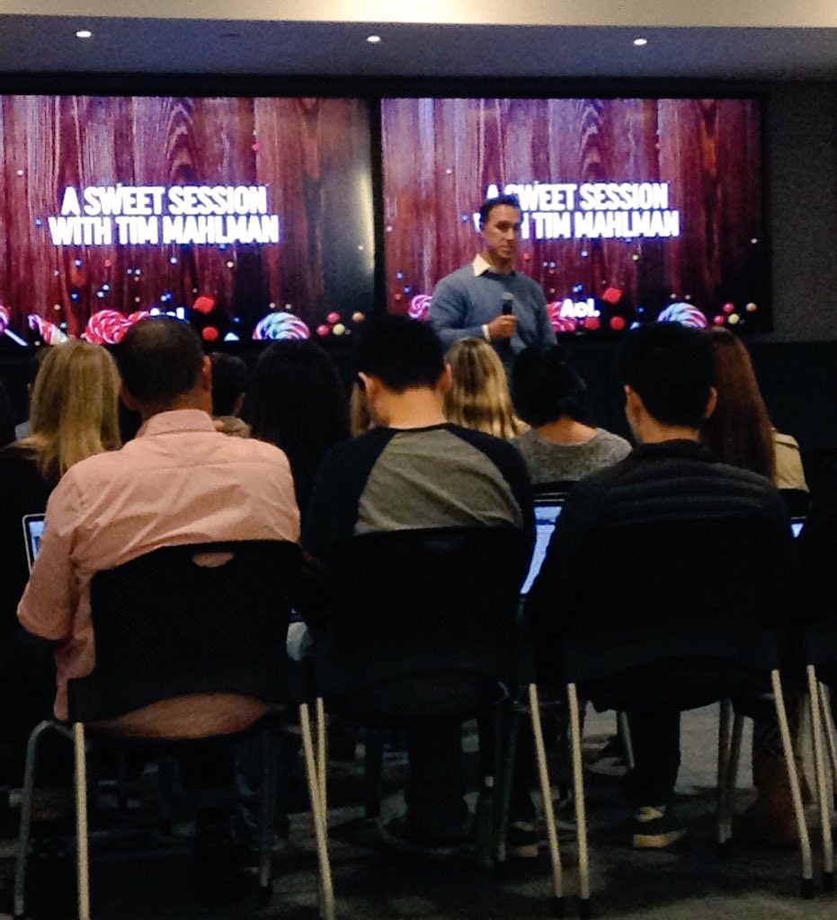 philiplouie01's tweet photo. Listening to @aol's @tmahlman talking about @Yahoo's integration (plus free candy!) #SweetSession https://t.co/UhCfdIiVK4