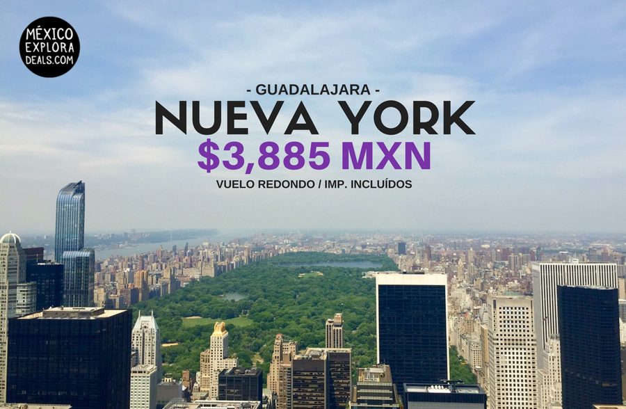 mexico_explora's tweet photo. Guadalajara – Nueva York por $3,885 MXN Vuelo Redondo. | Más información aquí  ➜ https://t.co/UpxOvCEsiJ https://t.co/Cj3vTbDfPG