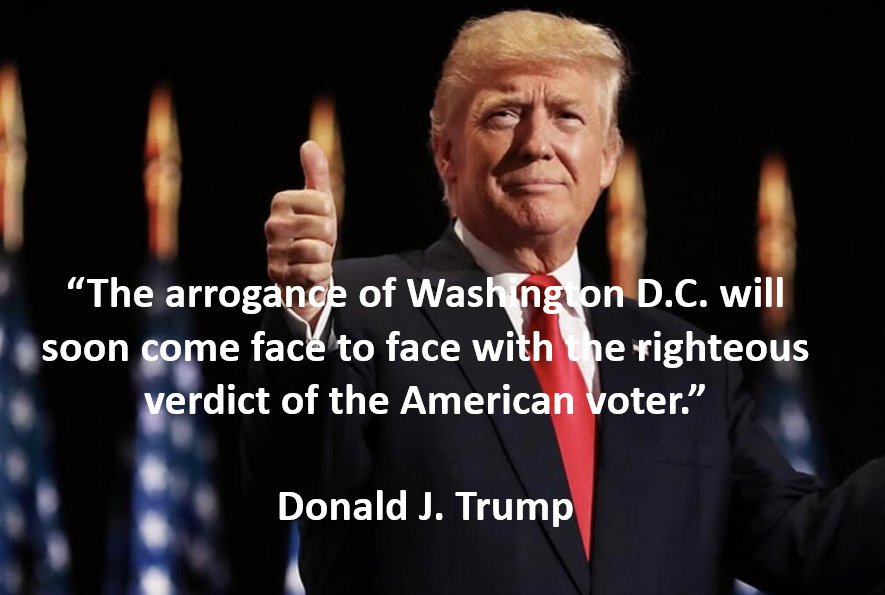 LindaSuhler's tweet photo. “The arrogance of Washington DC will soon come face to face with the righteous verdict of the American voter.”
#TrumpPence16 #DrainTheSwamp https://t.co/QPO5surAa4