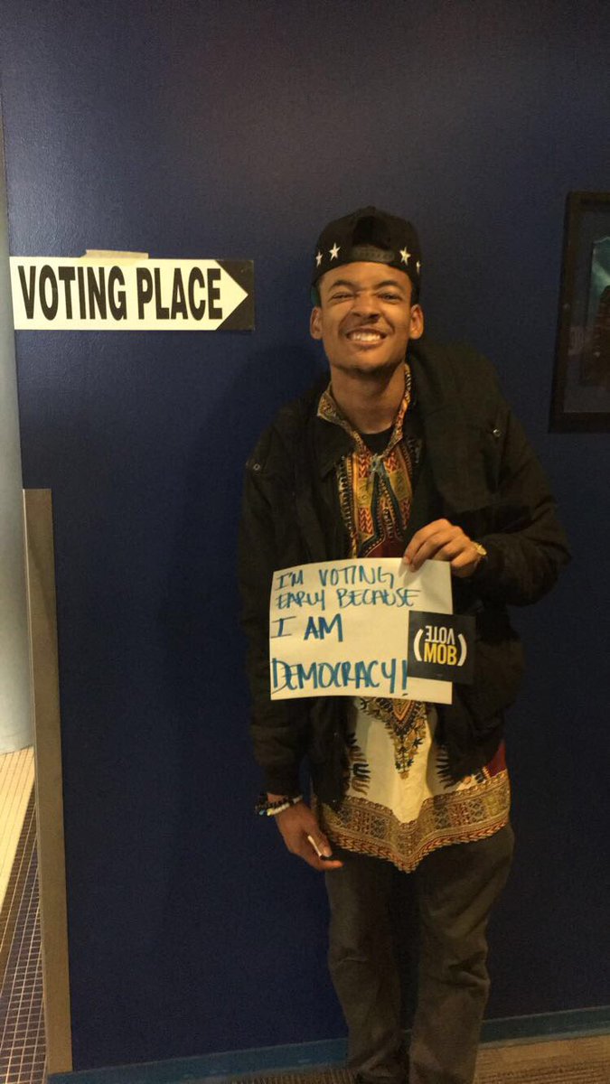 CoffeeWithKenia's tweet photo. "I'm voting early because I am democracy."
#DrakeVotesEarly
#VoteMob2016
#DisruptVoteDisrupt https://t.co/MIpCD7eVq8