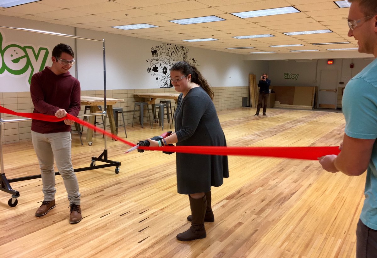Opening of innovation alley <a href="/michigantech/">Michigan Tech</a>. Thank you donors. #makerspace #inspirelearning #tenacity