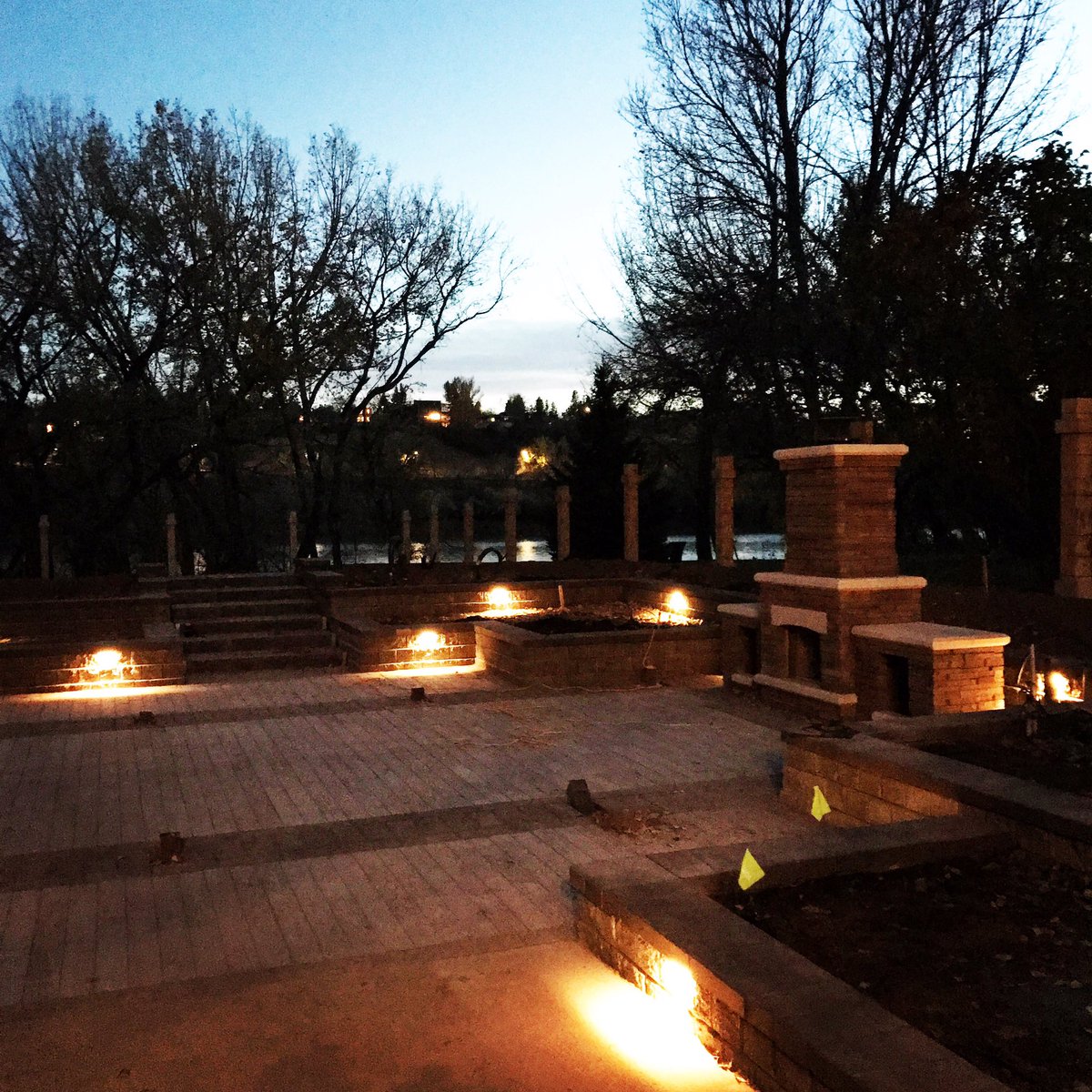 Testing out the outdoor lighting system we installed today. Really lights up the yard nicely! #landscaping #medhat #happy