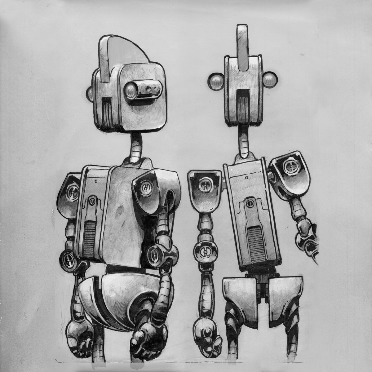 Droid of the Day 001 #robot #robotart #droid #droidart #illustration #pencils #ink #drawing #drawingdroids