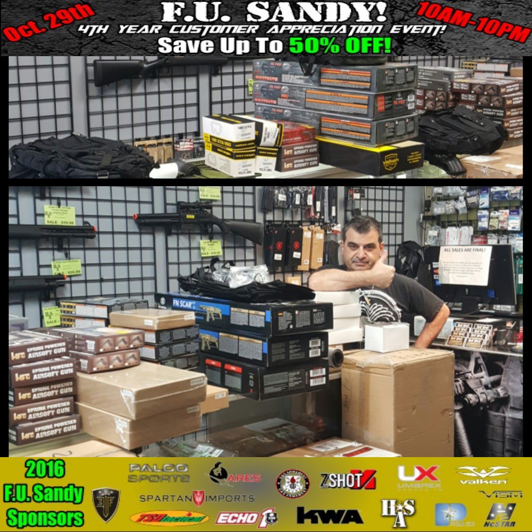 HotSpotAirsoft's tweet image. MASSIVE Restock came in today preparing for out FU Sandy Customer Appreciation Event!! #fusandy   #airsoft #sale #freestuff #hotspotairsoft