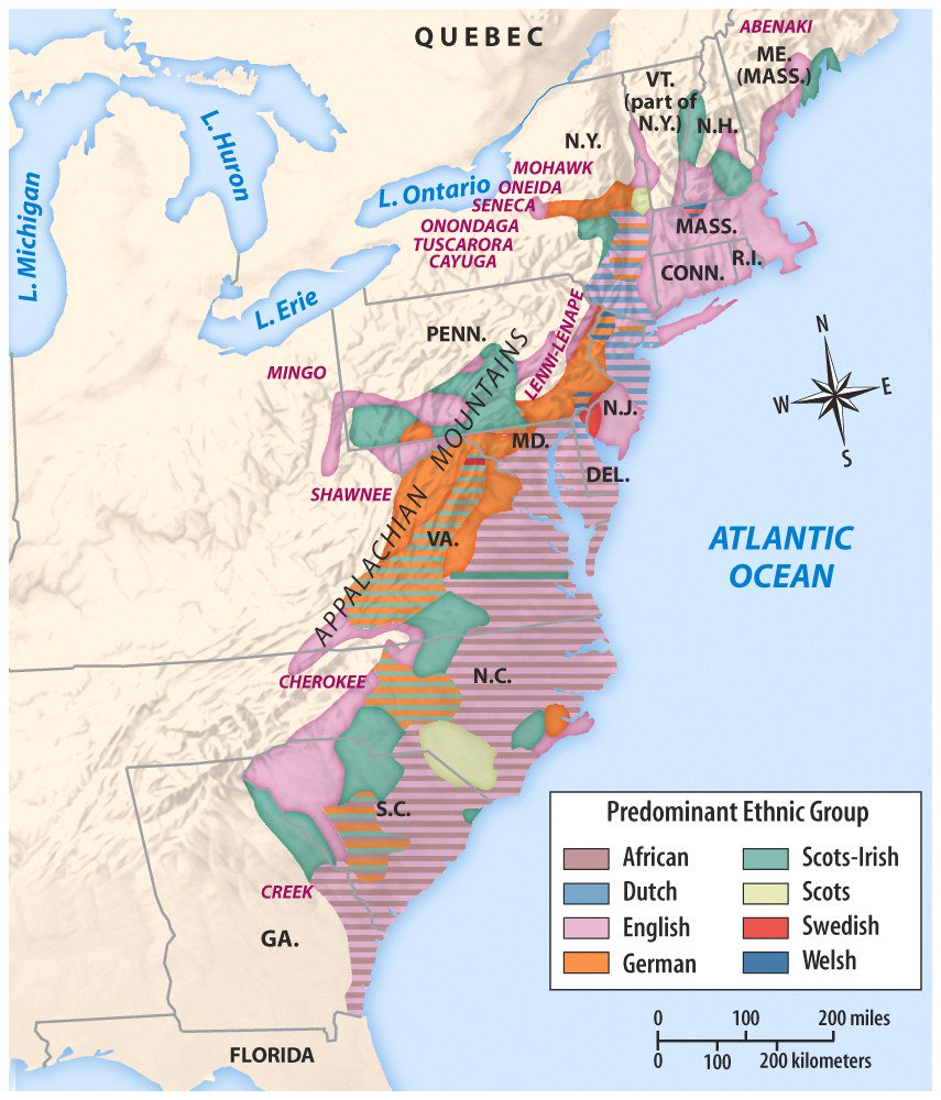 13 Colonies Map With Appalachian Mountains